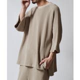 グレージュ | スノーウォッシュ5分袖ラグランオーバーサイズワッフルTシャツ | MODISH GAZE