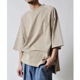 スノーウォッシュラグランポケット付きコットン半袖Tシャツ | MODISH GAZE | 詳細画像1