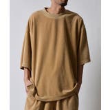 ベージュ | スノーウォッシュクルーネックパイルTシャツ | MODISH GAZE