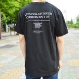 ブラック | LIFEバックレタリング半袖Tシャツ | MODISH GAZE