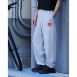 オートミール | 裏毛スウェットパンツ ハートロゴ | MODISH GAZE