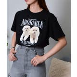 ブラック | アニマルプリントTシャツ DOGプリント | ＆soiree