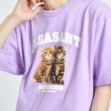 パープル | アニマルプリントTシャツ  CATプリント | ＆soiree