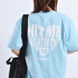 ライトブルー | グラフィックロゴプリントTシャツ 発泡プリント | MODISH GAZE