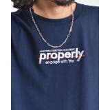 ネイビー | properly刺繍Tシャツ(半袖) | MODISH GAZE