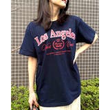 ネイビー | LOS ANGELES プリントTシャツ | ＆soiree