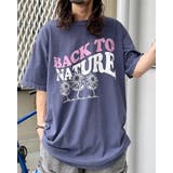 ネイビー | BACK TO NATURE ピグメント加工 ビッグシルエットTシャツ | MODISH GAZE