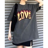 LOVEロゴプリント ピグメント加工 ビッグシルエットTシャツ | MODISH GAZE | 詳細画像4 