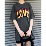 LOVEロゴプリント ピグメント加工 ビッグシルエットTシャツ | MODISH GAZE | 詳細画像5 