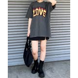 LOVEロゴプリント ピグメント加工 ビッグシルエットTシャツ | MODISH GAZE | 詳細画像6 