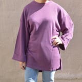 シャドーパープル | 【spiritoso】ミニ裏毛 袖ロールアップ BIGプルオーバー | ＆soiree