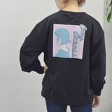 ブラック | BIGプルオーバー(ガール イラスト) トレーナー | &soiree