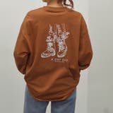 ブラウン | フラワーブーツプリントロンT バックプリント ロンT | ＆soiree