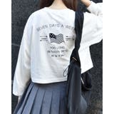 オフホワイト | アメリカンフラッグクロップド丈ロンT | ＆soiree