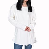 オフホワイト | ハンバーガー刺繍裾ラウンドロンT | &soiree