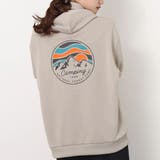 グレージュ | sunsetバックプリント裏毛パーカー フーディー トレーナー | ＆soiree