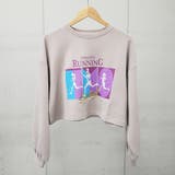 ベージュ | フロッキープリントクロップドプルオーバー レディース 韓国 | &soiree