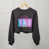 チャコールグレー | フロッキープリントクロップドプルオーバー レディース 韓国 | &soiree