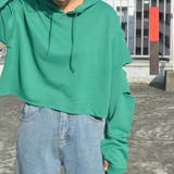 袖スリットクロップドパーカー 肘出し 肘開き | &soiree | 詳細画像1