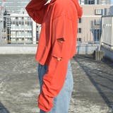 袖スリットクロップドパーカー 肘出し 肘開き | &soiree | 詳細画像10