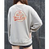 ベージュ | バックサークルレトロプリントトレーナー | &soiree