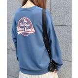 ブルー | バックサークルレトロプリントトレーナー | &soiree