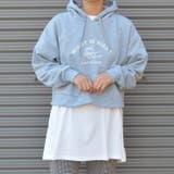 杢グレー | カフェ柄 裏起毛レイヤードパーカー | ＆soiree