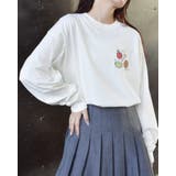 オフホワイト | ワンポイントフルーツロゴTシャツ | ＆soiree