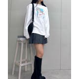 ガールイラストプリント裏毛トレーナー | ＆soiree | 詳細画像8 