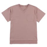ピンク | ポケット付き Vネック Tシャツ | ＆soiree