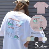 イラストバックプリント半袖Tシャツ(レトロイラスト) | &soiree | 詳細画像1
