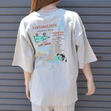 グレージュ | イラストバックプリント半袖Tシャツ(レトロイラスト) | &soiree