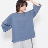 ネイビー | Complicated刺繍 ピグメントラグランTシャツ | ＆soiree