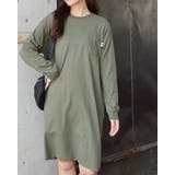 カーキ | USAコットン ロンTワンピース | ＆soiree