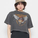 チャコール | CUSTOMプリント ショート丈ピグメントTシャツ | &soiree
