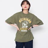 カーキ | バードプリントカレッジＴシャツ | ＆soiree