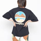 ブラック | オーバーサイズ サークルバックプリントTシャツ | ＆soiree