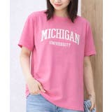 チェリーピンク | MICHIGAN カレッジロゴプリントTシャツ(半袖) | &soiree