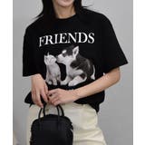 ブラック | FRIENDS シートプリントTシャツ | &soiree