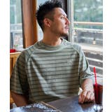 SUNNY SMITH ボーダーオーバーダイ ラグランロゴ刺繍Tシャツ | MODISH GAZE | 詳細画像2