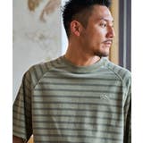 SUNNY SMITH ボーダーオーバーダイ ラグランロゴ刺繍Tシャツ | MODISH GAZE | 詳細画像5