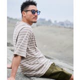 SUNNY SMITH ボーダーオーバーダイ ラグランロゴ刺繍Tシャツ | MODISH GAZE | 詳細画像7