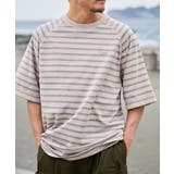 SUNNY SMITH ボーダーオーバーダイ ラグランロゴ刺繍Tシャツ | MODISH GAZE | 詳細画像8