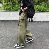 サイドポケット付き ワイドカーゴパンツ（裾ゴム） | MODISH GAZE | 詳細画像3 