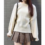 アイボリー | モックネックボリュームスリーブニット | ＆soiree