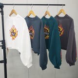 ファイヤーロゴプリント裏起毛ショートトレーナー スウェット ショート丈トップス | &soiree | 詳細画像14