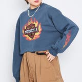 ファイヤーロゴプリント裏起毛ショートトレーナー スウェット ショート丈トップス | &soiree | 詳細画像2