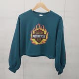 ファイヤーロゴプリント裏起毛ショートトレーナー スウェット ショート丈トップス | &soiree | 詳細画像8