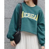 カレッジロゴショート丈裏起毛トレーナー | &soiree | 詳細画像1