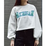 カレッジロゴショート丈裏起毛トレーナー | &soiree | 詳細画像10